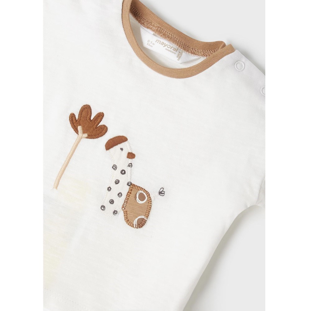 Mayoral Yazlık Erkek Bebek T-shirt Şort 4'lü Set Krem