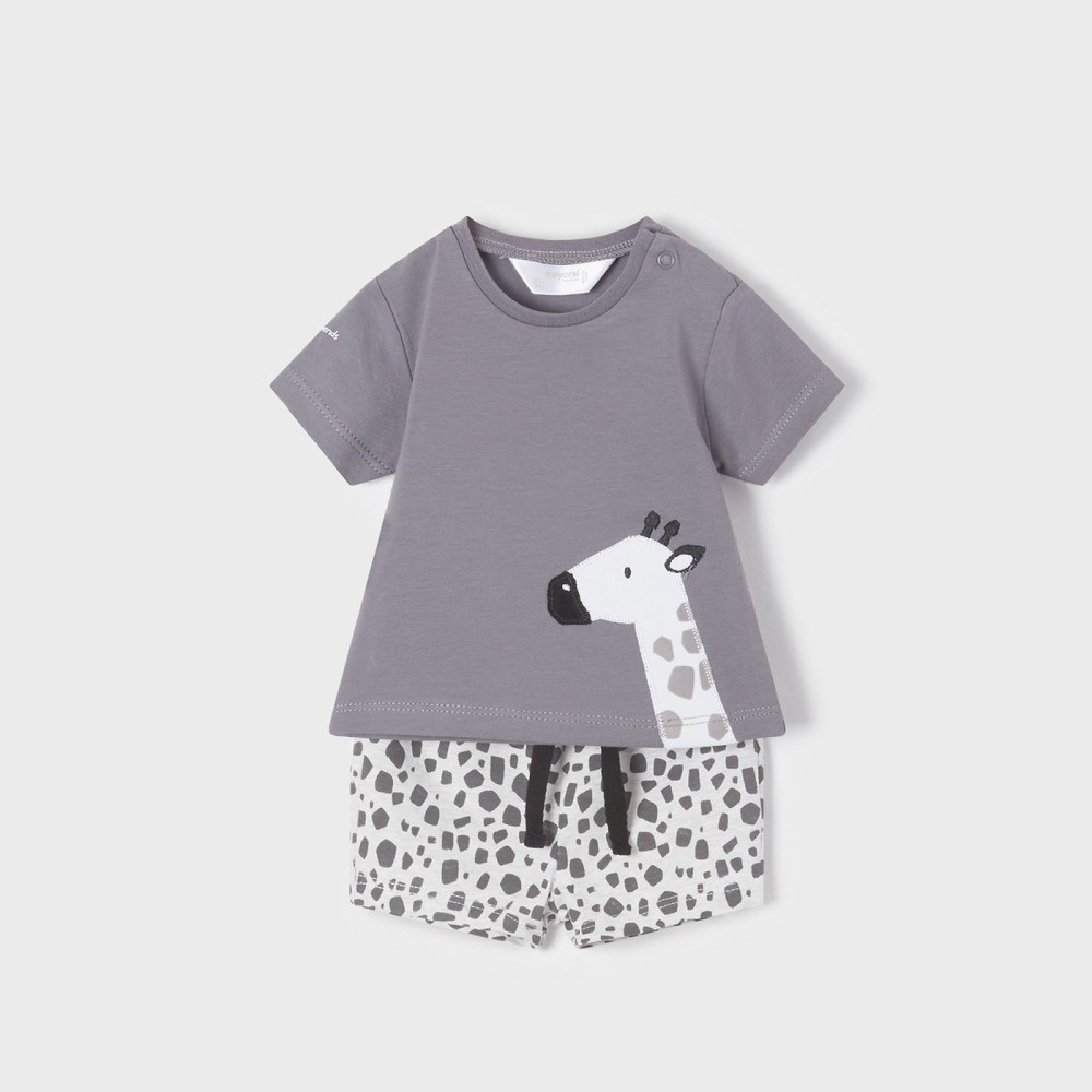 Mayoral Yazlık Erkek Bebek T-shirt Şort 4'lü Set Gri