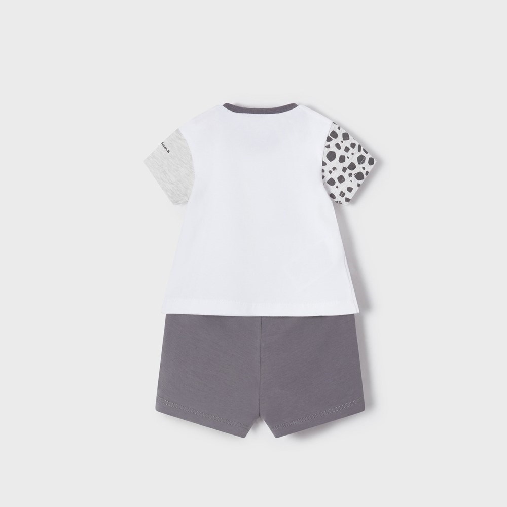 Mayoral Yazlık Erkek Bebek T-shirt Şort 4'lü Set Gri