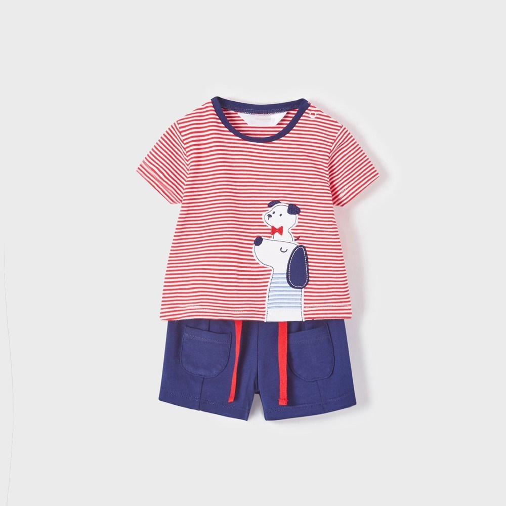 Mayoral Yazlık Erkek Bebek T-shirt Şort 4'lü Set Kırmızı