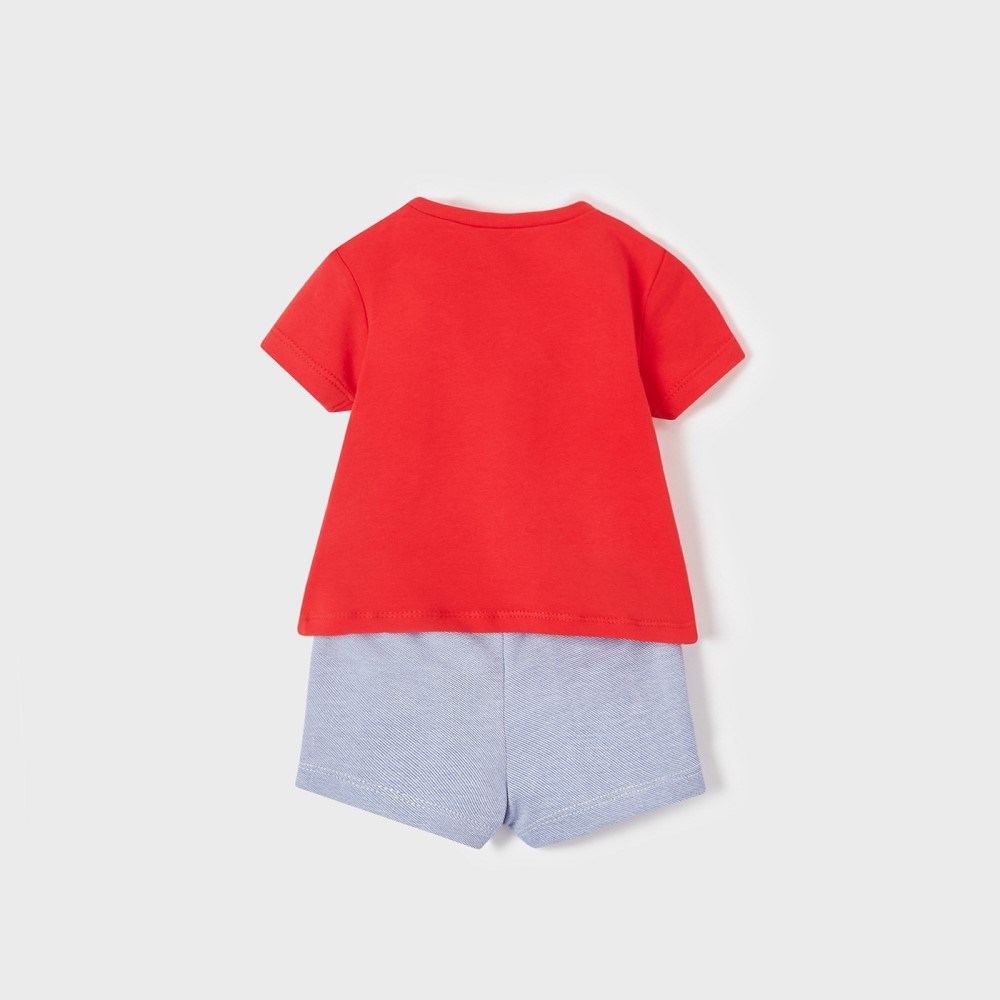 Mayoral Yazlık Erkek Bebek T-shirt Şort 4'lü Set Kırmızı