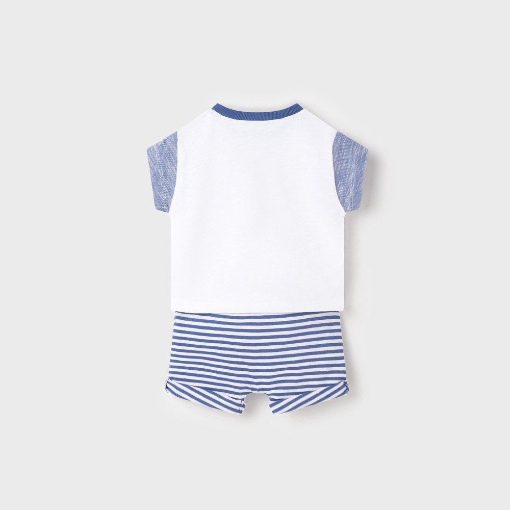 Mayoral Yazlık Erkek Bebek T-shirt Şort 4'lü Set Mavi