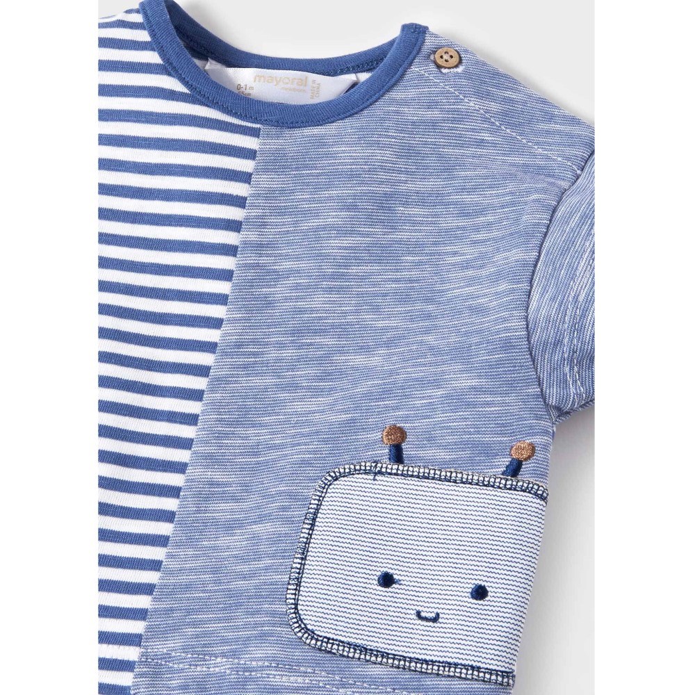 Mayoral Yazlık Erkek Bebek T-shirt Şort 4'lü Set Mavi