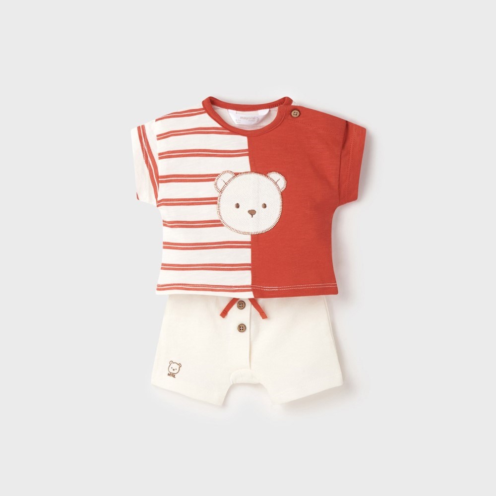 Mayoral Yazlık Erkek Bebek T-shirt Şort 4'lü Set Turuncu