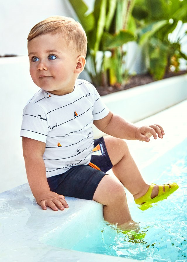 Mayoral Yazlık Erkek Bebek Bluz Şort 3'lü Set Turuncu