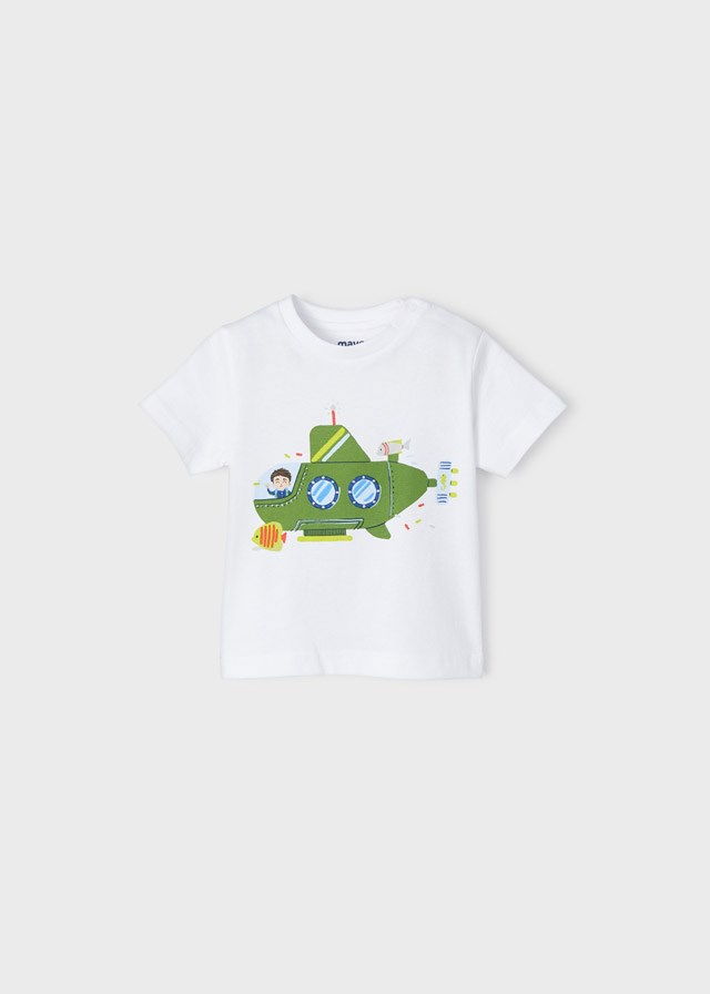 Mayoral Yazlık Erkek Bebek Bluz Şort 3'lü Set Beyaz