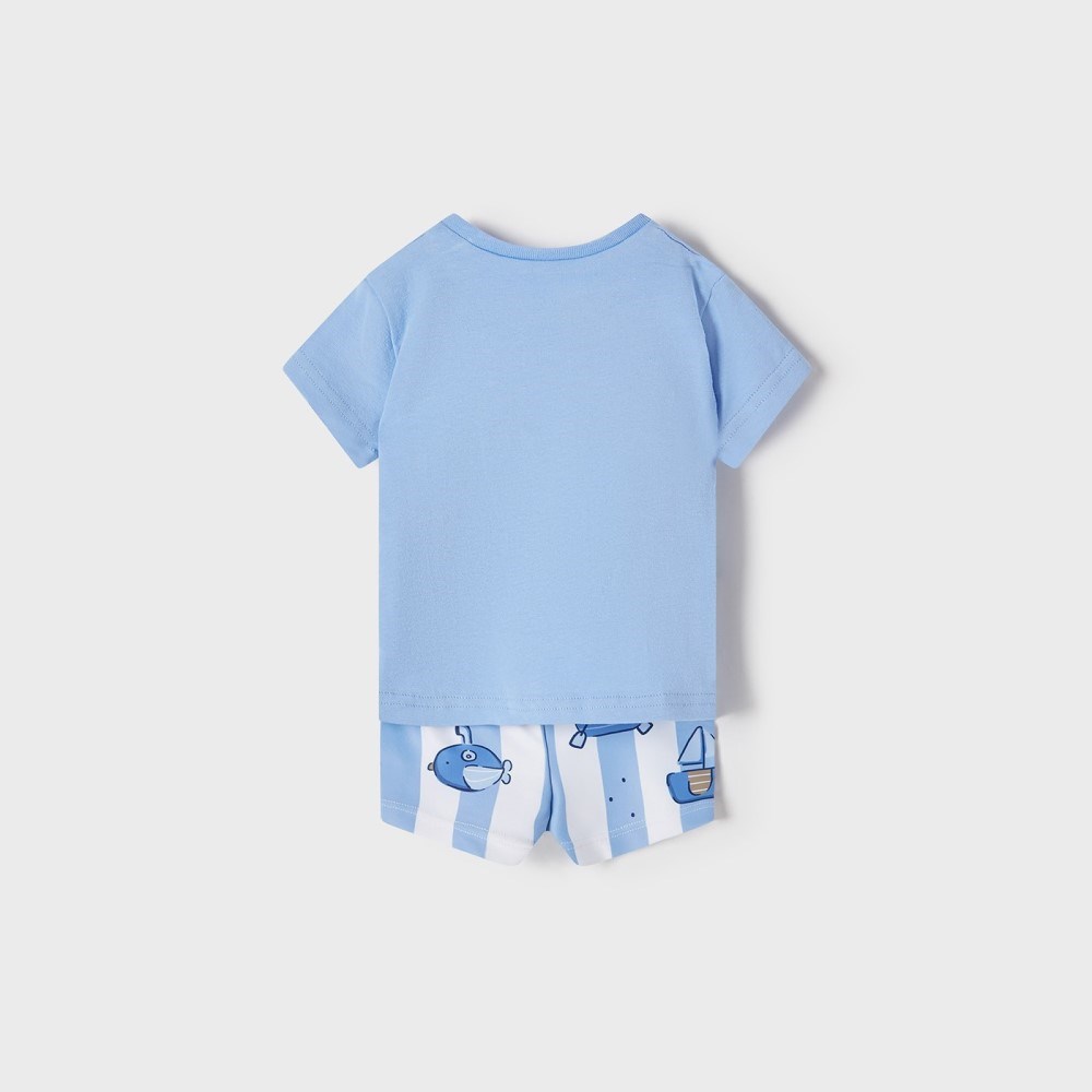 Mayoral Yazlık Erkek Bebek Bluz Mayo Set Mavi