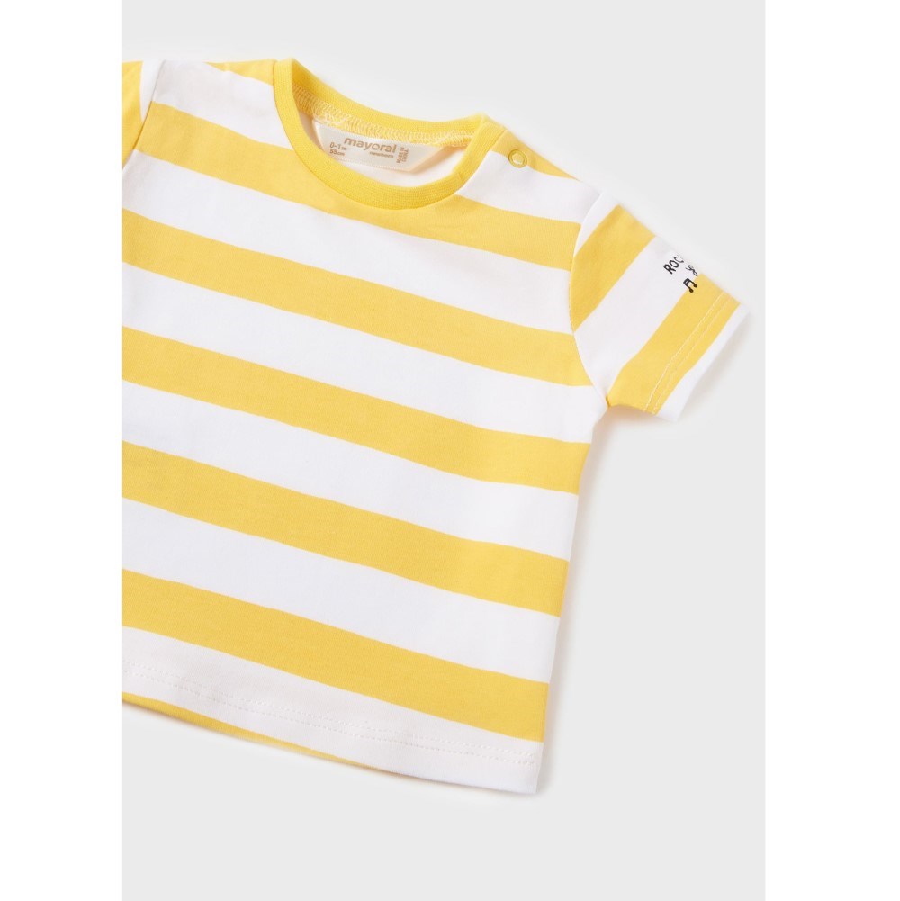 Mayoral Yazlık Erkek Bebek T-shirt Denim Salopet Set Sarı