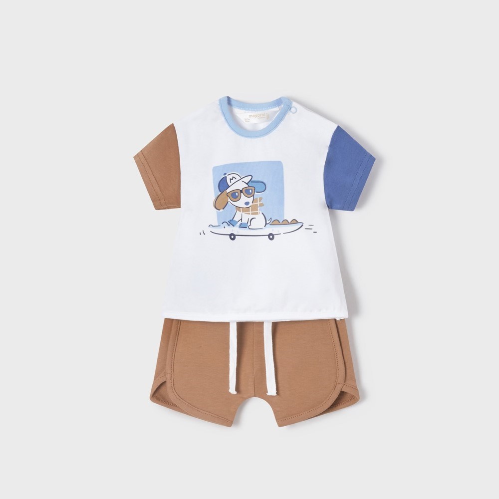 Mayoral Yazlık Erkek Bebek T-shirt Şort 4'lü Set Mavi