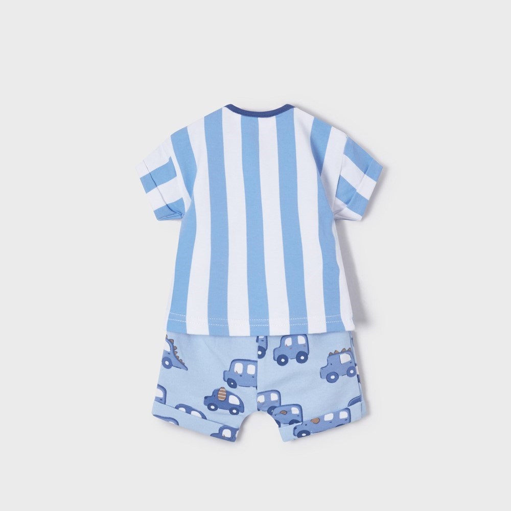 Mayoral Yazlık Erkek Bebek T-shirt Şort 4'lü Set Mavi