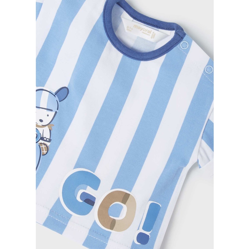 Mayoral Yazlık Erkek Bebek T-shirt Şort 4'lü Set Mavi