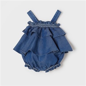 Mayoral Yazlık Kız Bebek Denim Kısa Tulum