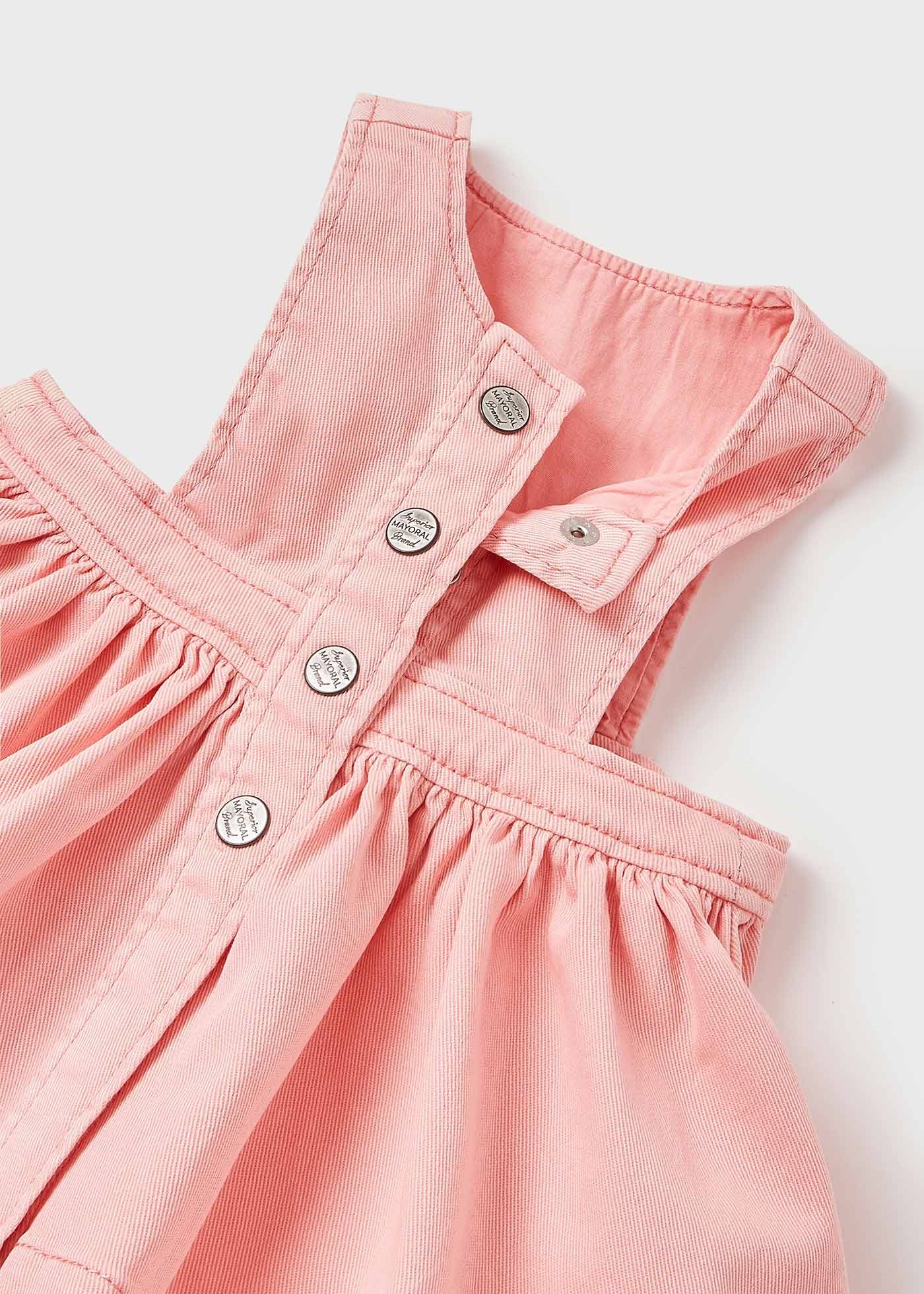 Mayoral Yazlık Kız Bebek Kısa Kol T-shirt Jile Elbise 2'li Set Pembe