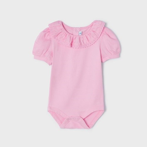 Mayoral Yazlık Kız Bebek Kısa Kol Bluz Body Pembe