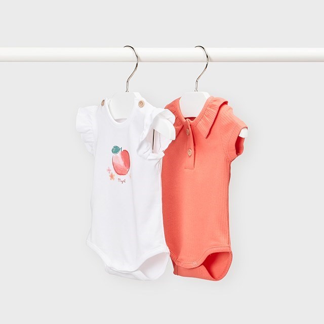 Mayoral Yazlık Kız Bebek Body Bluz 2'li Set Turuncu
