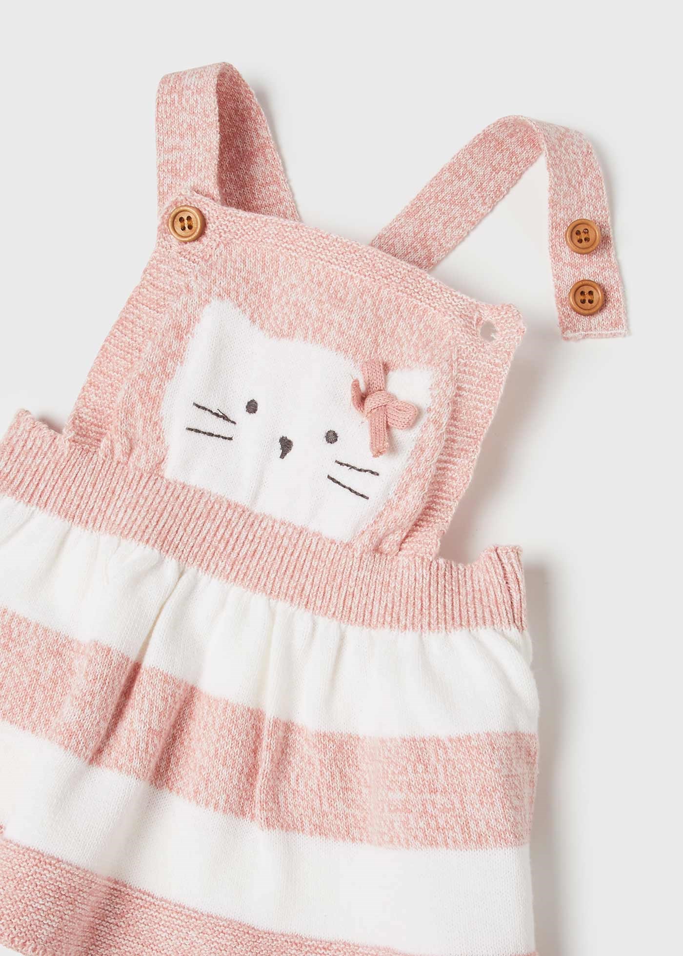 Mayoral Yazlık Kız Bebek Body Örme Elbise Set Pembe