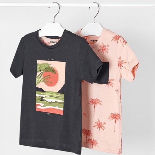 Mayoral Yazlık Erkek Kısa Kol T-shirt 2'li Set Pembe