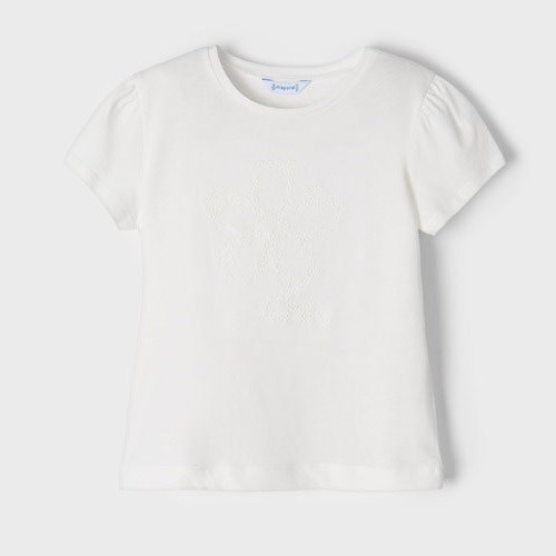 Mayoral Yazlık Kız Kısa Kol T-shirt Beyaz