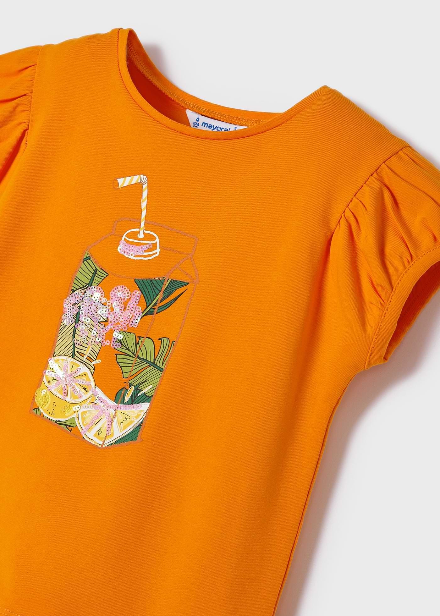 Mayoral Yazlık Kız Kısa Kol T-shirt Turuncu