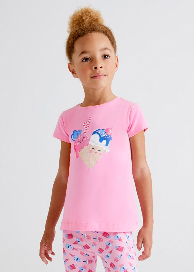 Mayoral Yazlık Kız Kısa Kol T-shirt Pembe
