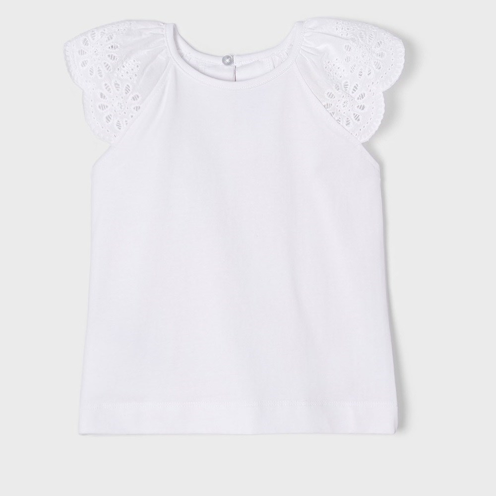 Mayoral Yazlık Kız Kolsuz T-shirt Beyaz