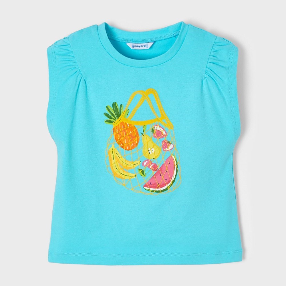 Mayoral Yazlık Kız Kolsuz T-shirt Turkuaz