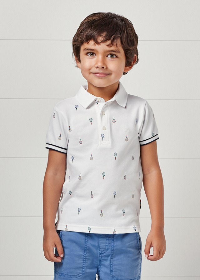 Mayoral Yazlık Erkek Kısa Kol Polo T-shirt Beyaz