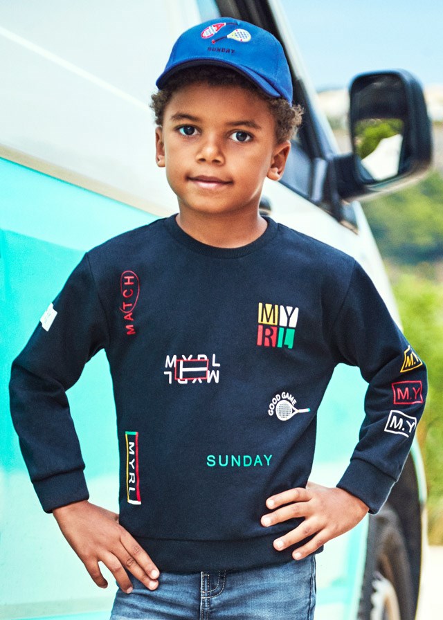 Mayoral Yazlık Erkek Uzun Kol Kapşonlu S-shirt Koyu Mavi