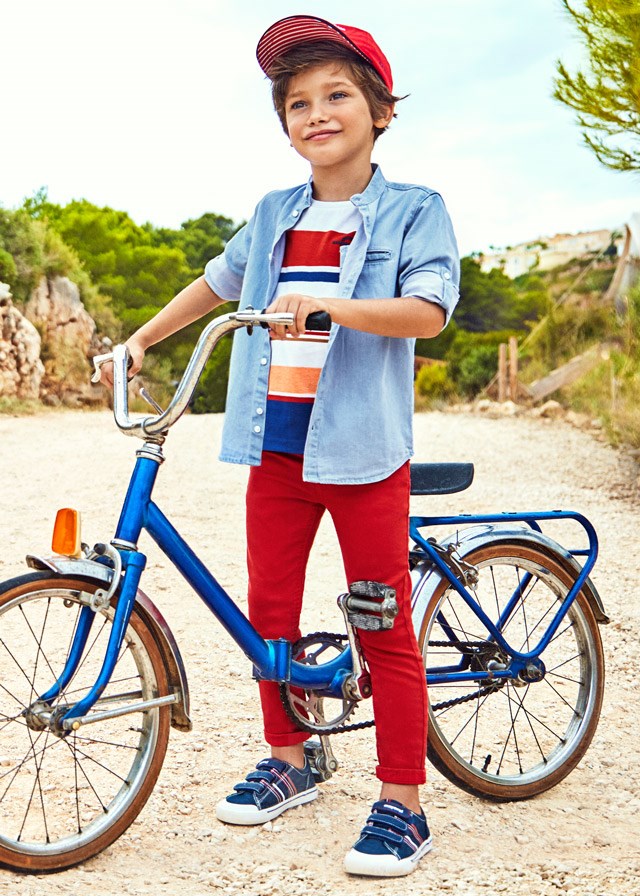 Mayoral Yazlık Erkek Twill Skinny Fit Pantolon Kırmızı