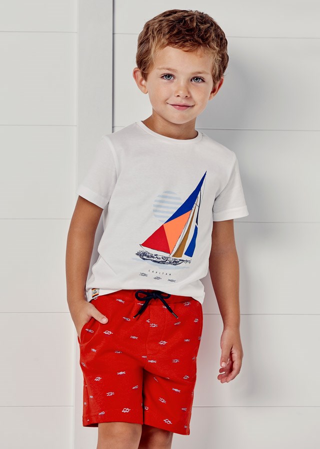 Mayoral Yazlık Erkek Kısa Kol T-shirt Şort 2'li Set Kırmızı