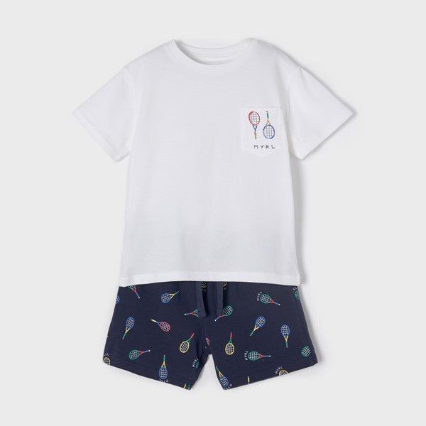 Mayoral Yazlık Erkek Şort Pijama Takım Beyaz