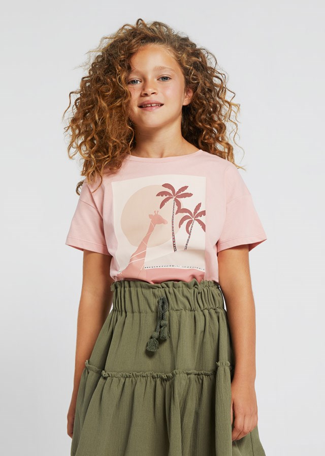 Mayoral Yazlık Kız Kısa Kol T-shirt Pembe