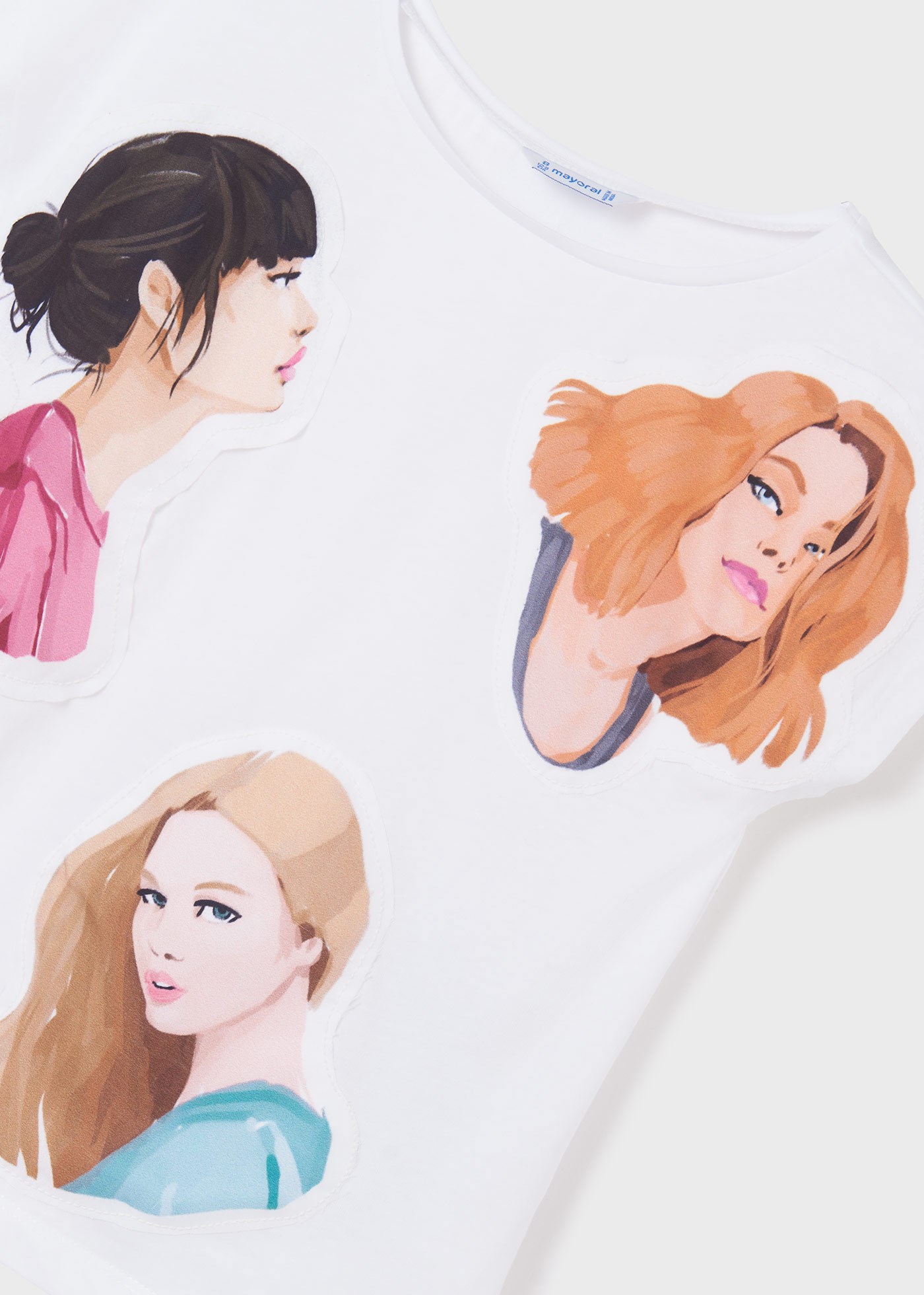 Mayoral Yazlık Kız Kısa Kol T-shirt Beyaz