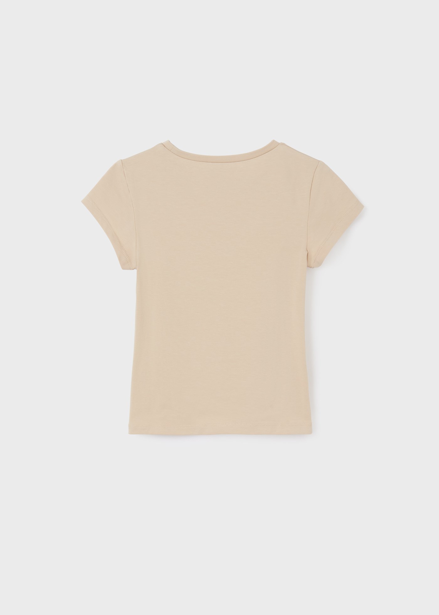 Mayoral Yazlık Kız Kısa Kol T-shirt Krem