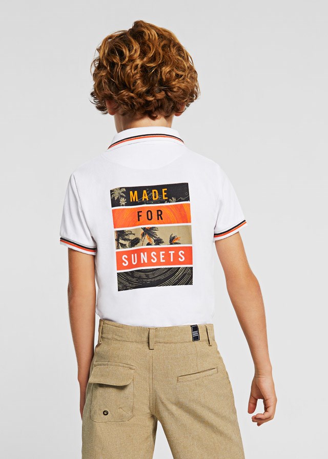Mayoral Yazlık Erkek Kısa Kol Polo T-shirt Beyaz