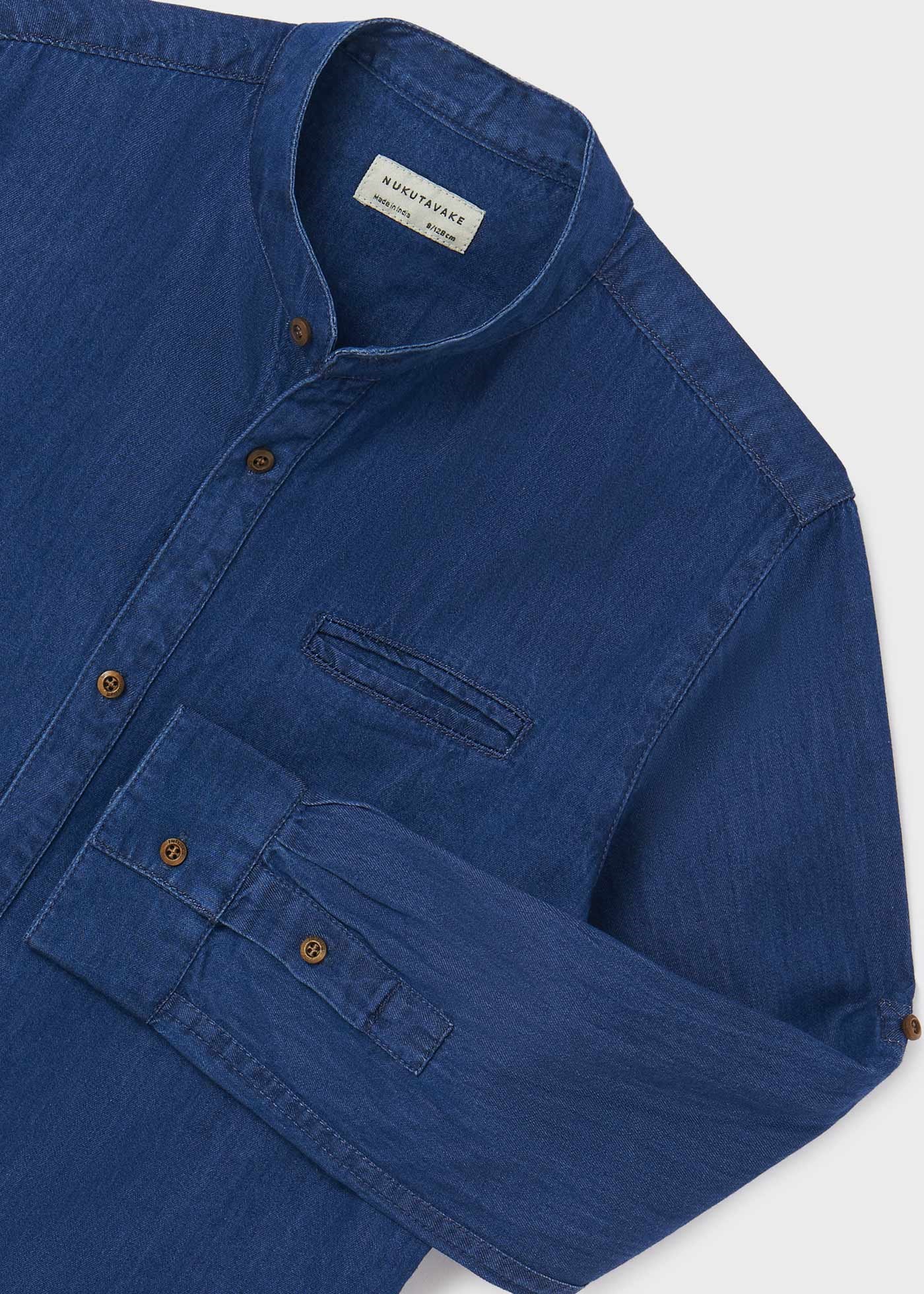 Mayoral Yazlık Erkek Uzun Kol Denim Gömlek Mavi