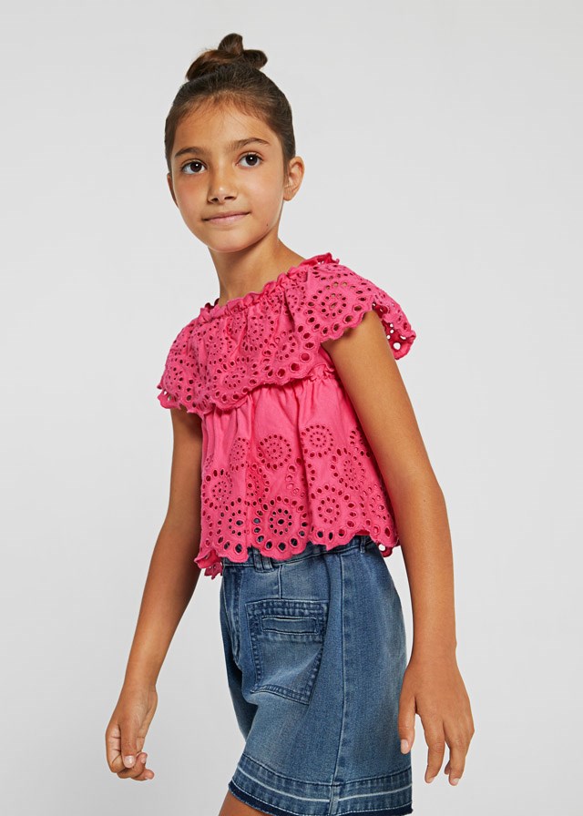 Mayoral Yazlık Kız Kısa Kol T-shirt Pembe