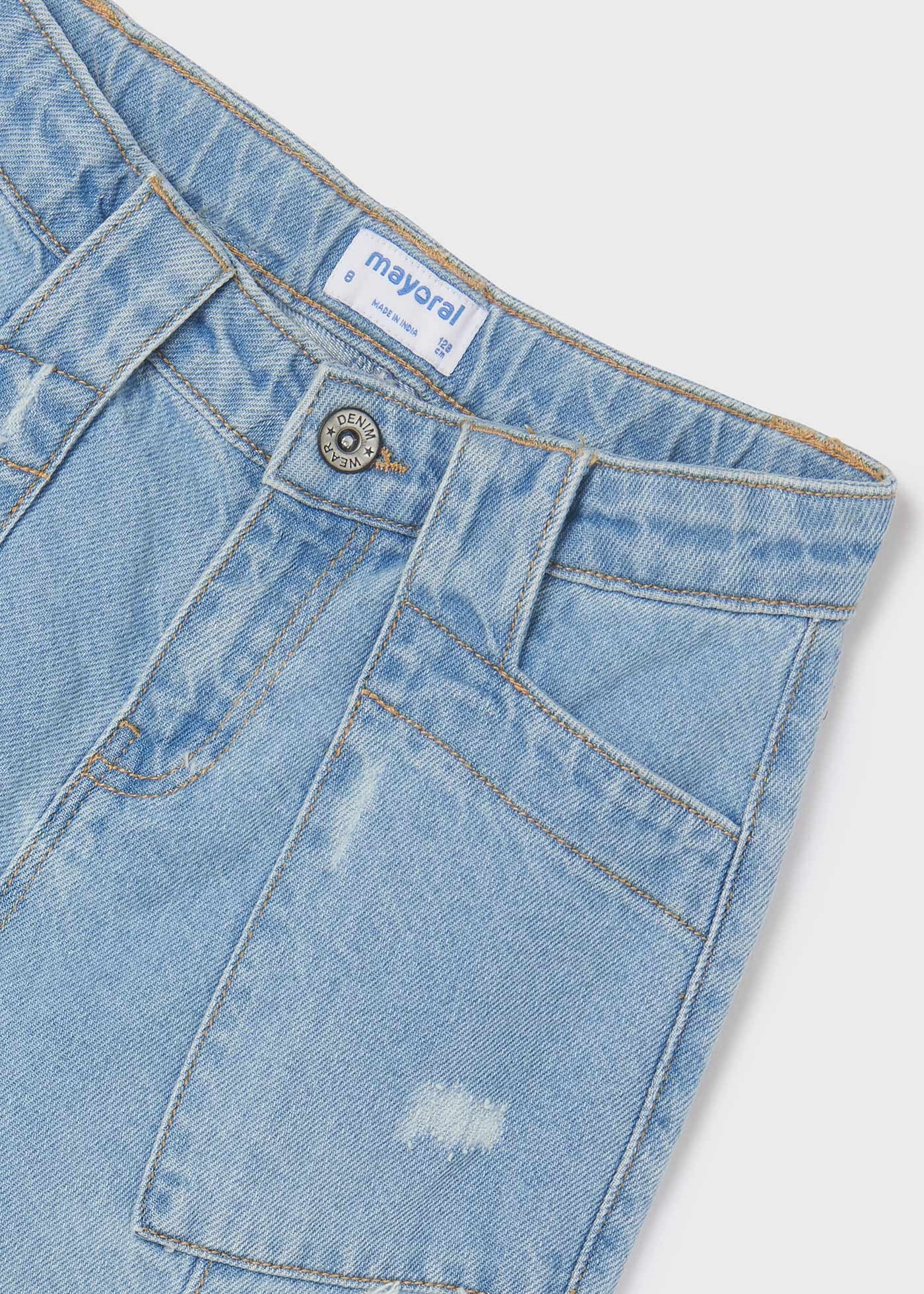 Mayoral Yazlık Kız Denim Pantolon Mavi