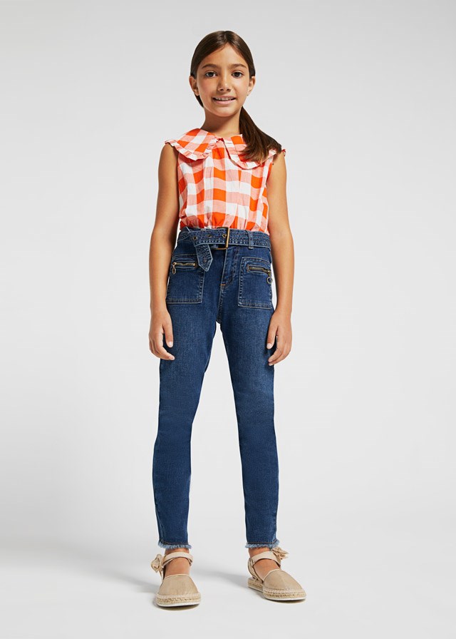 Mayoral Yazlık Kız Denim Pantolon Mavi