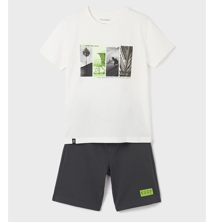 Mayoral Yazlık Erkek Kısa Kol T-shirt Bermuda Şort 2'li Set Gri