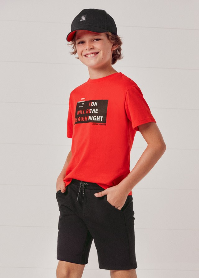 Mayoral Yazlık Erkek T-shirt Bermuda Kasket Şapka 3'lü Set Kırmızı