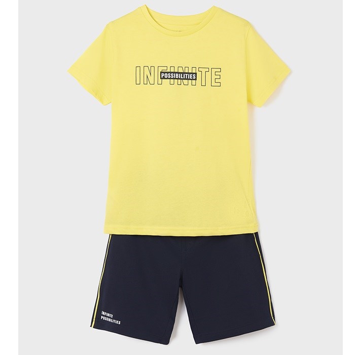 Mayoral Yazlık Erkek Kısa Kol T-shirt Bermuda 2'li Set Sarı