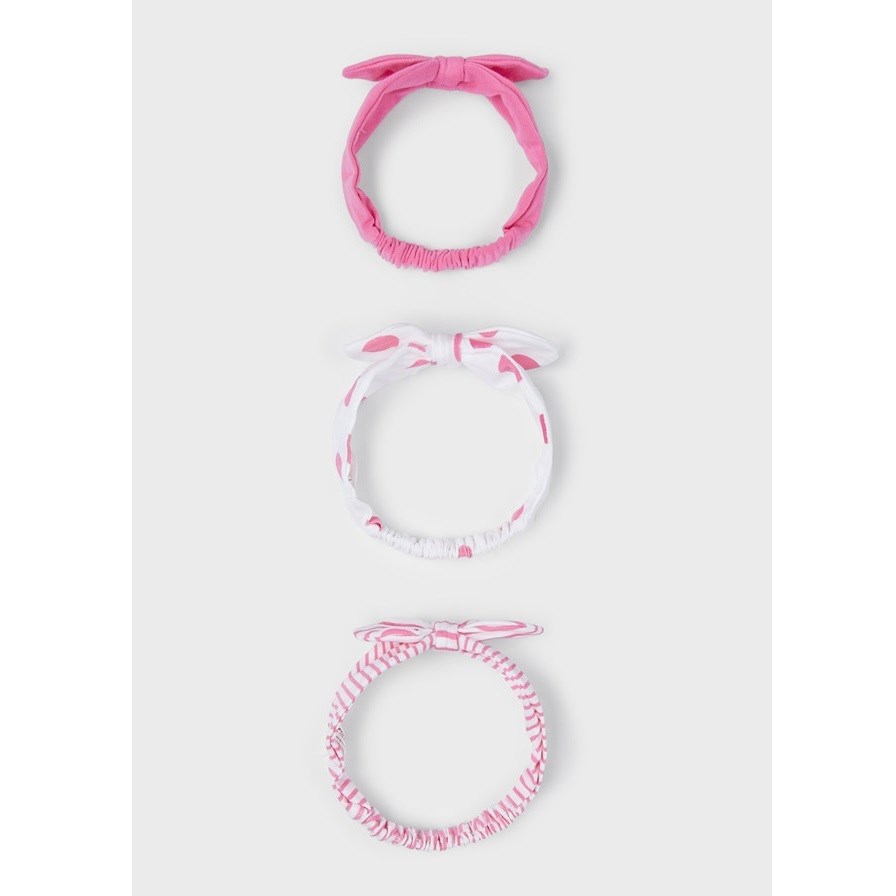 Mayoral Yazlık Kız Bebek Saç Bandı 3'lü Set Pembe Pembe