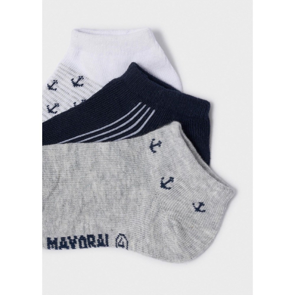 Mayoral Yazlık Erkek Kısa Çorap 3'lü Set Gri