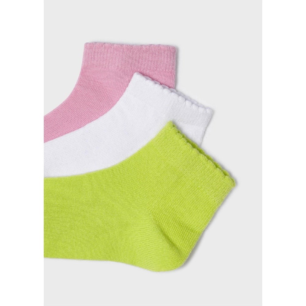 Mayoral Yazlık Kız Kısa Çorap 3'lü Set Pembe