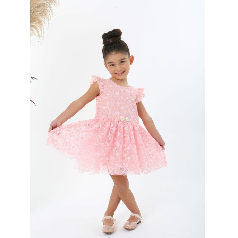 JustBaby Yazlık Dantel Detaylı Elbise Pembe