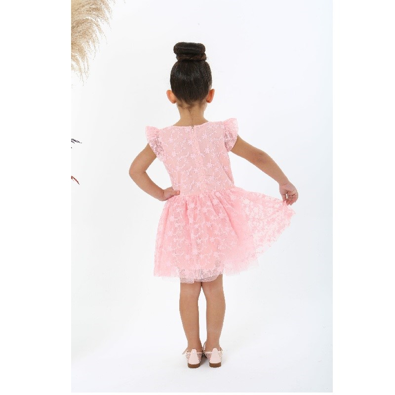 JustBaby Yazlık Dantel Detaylı Elbise Pembe