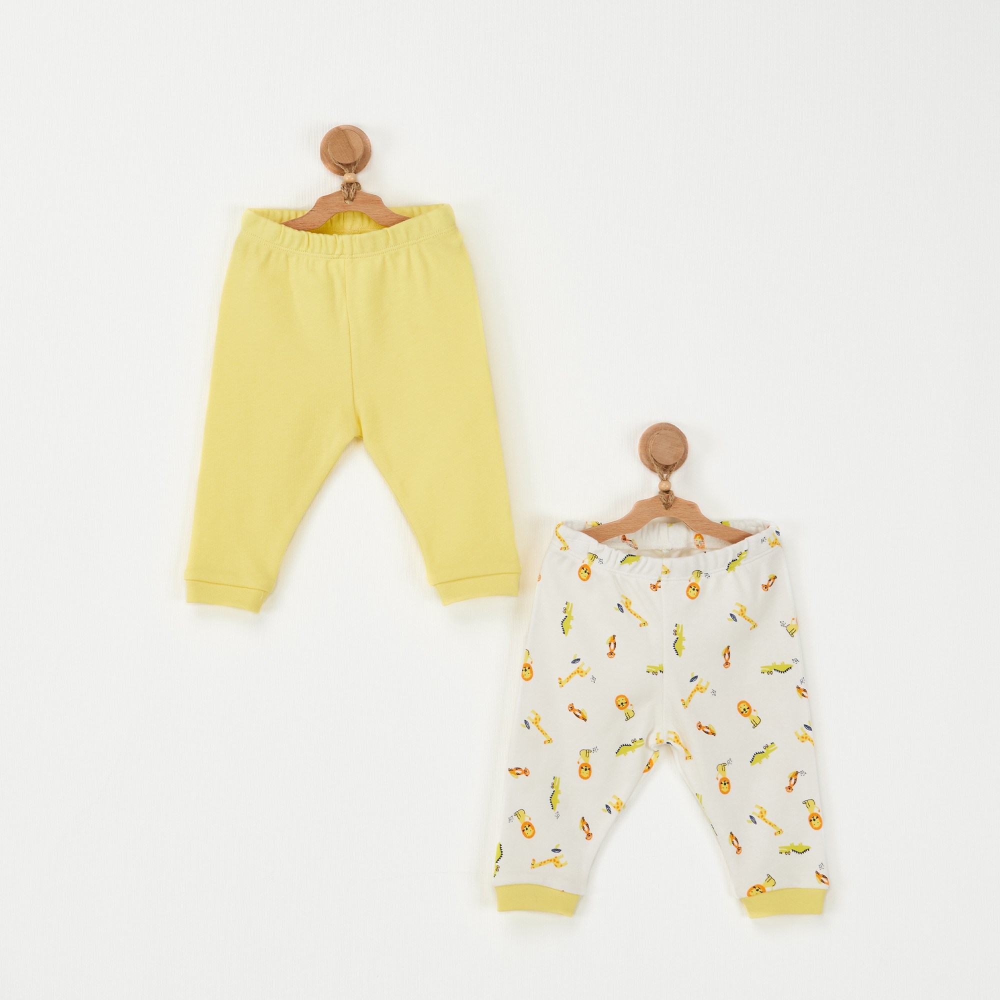 Andywawa Erkek Bebek Yazlık Pijama Altı 2'li Set Sarı