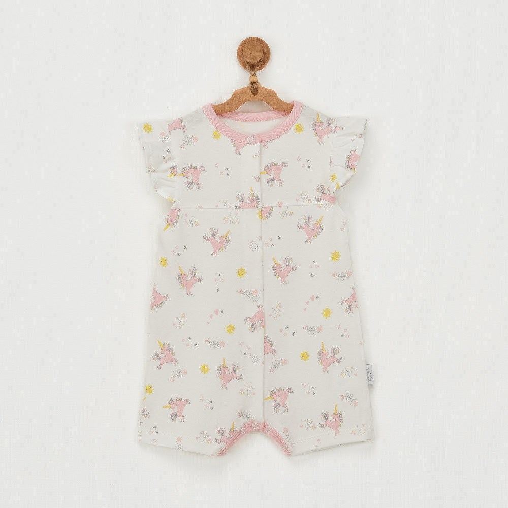 Andywawa Kız Bebek Yazlık Romper Tulum Unicorn Pembe