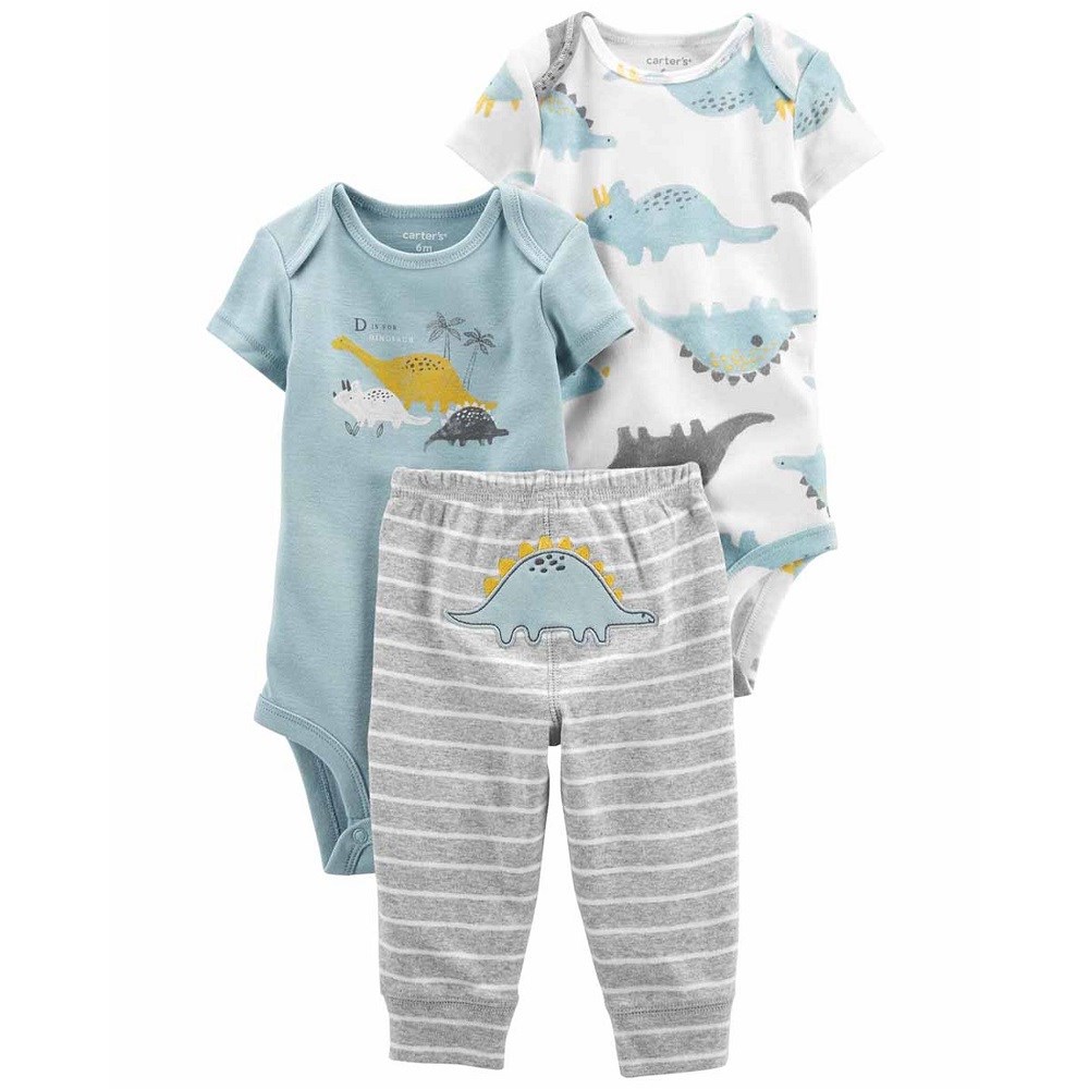 Carters Yazlık Erkek Bebek Kısa Kol Body Eşofman 3'lü Set Mavi